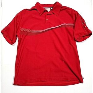 Vintage Point Zero Red Striped Short-Sleeve Streetwear Y2K Polo Shirt Men Medium
